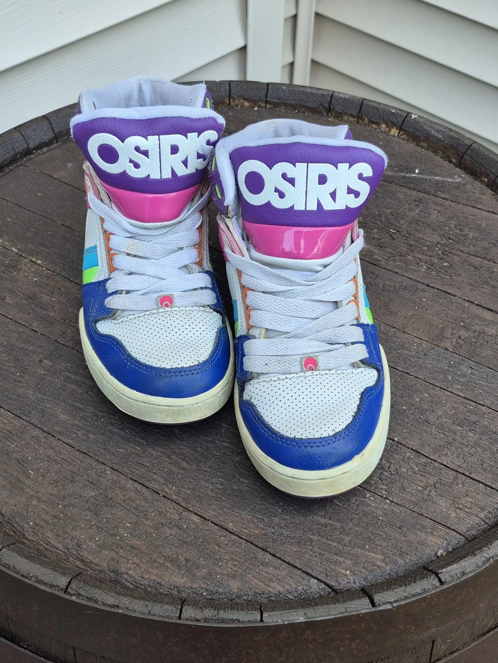 Osiris Women's Multicolor High-Top Sneakers - Blue, Pink, White - Picture 1 of 12